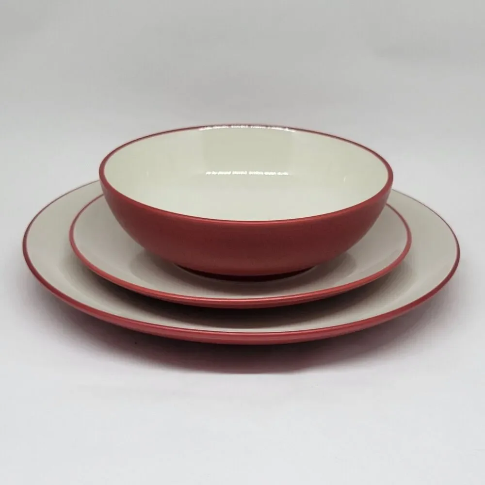 Noritake Colorwave Raspberry Dinner Plate, Salad Plate And Cereal Bowl New